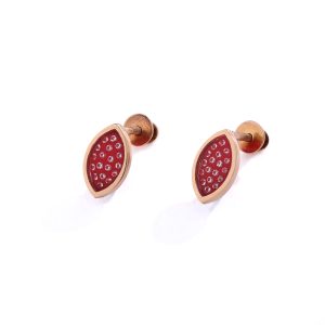 Red raindrop studs