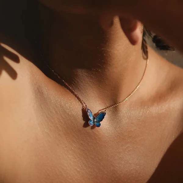 Electric Blue Butterfly chain - Image 4