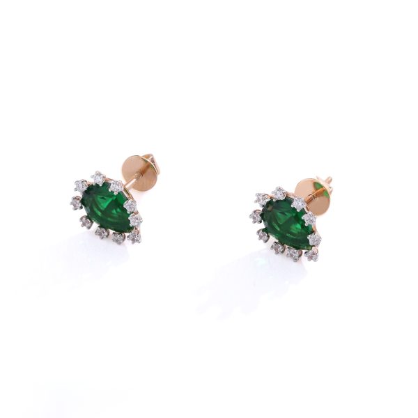 Green eye studs