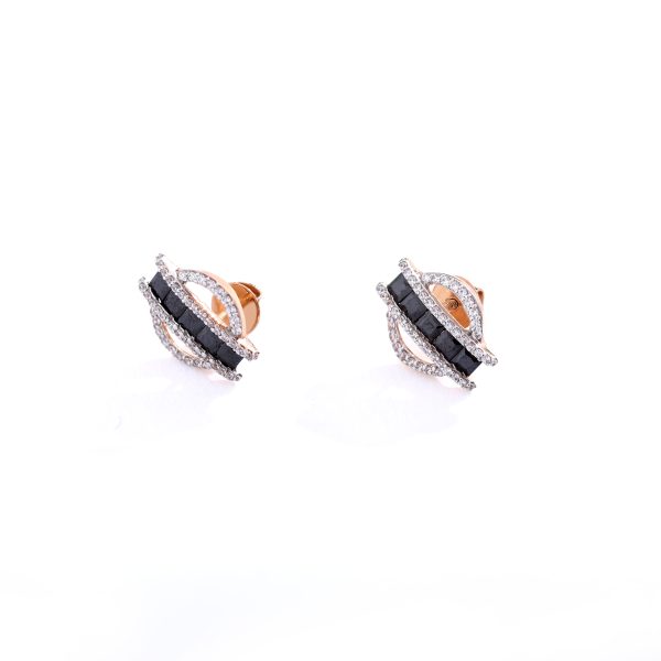 Black stone wrap earrings