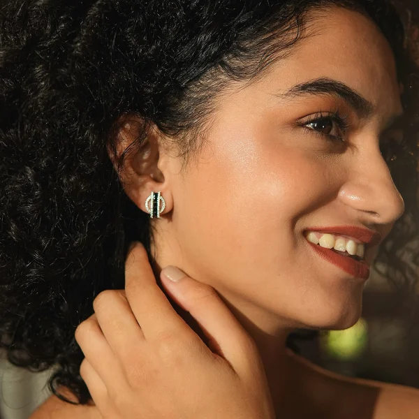 Black stone wrap earrings - Image 4