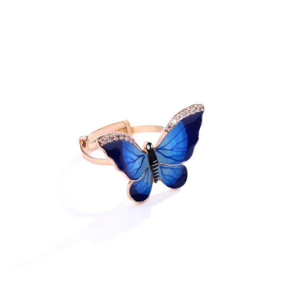 Electric blue butterfly ring
