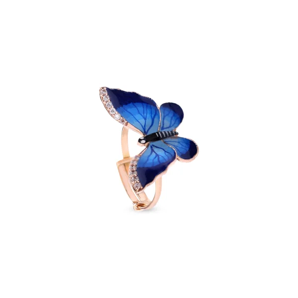 Electric blue butterfly ring - Image 4