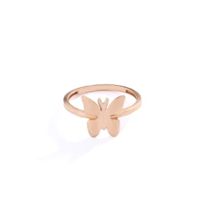 Golden butterfly ring