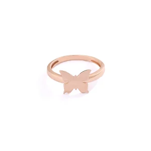 Golden butterfly big ring