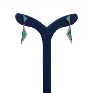 Green inverted earrings